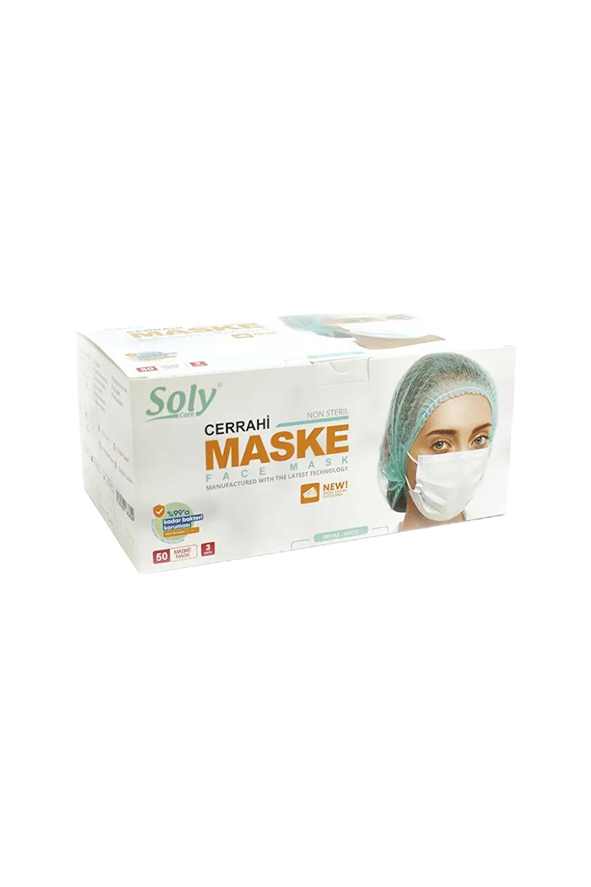 3 Katlı Cerrahi Beyaz Maske