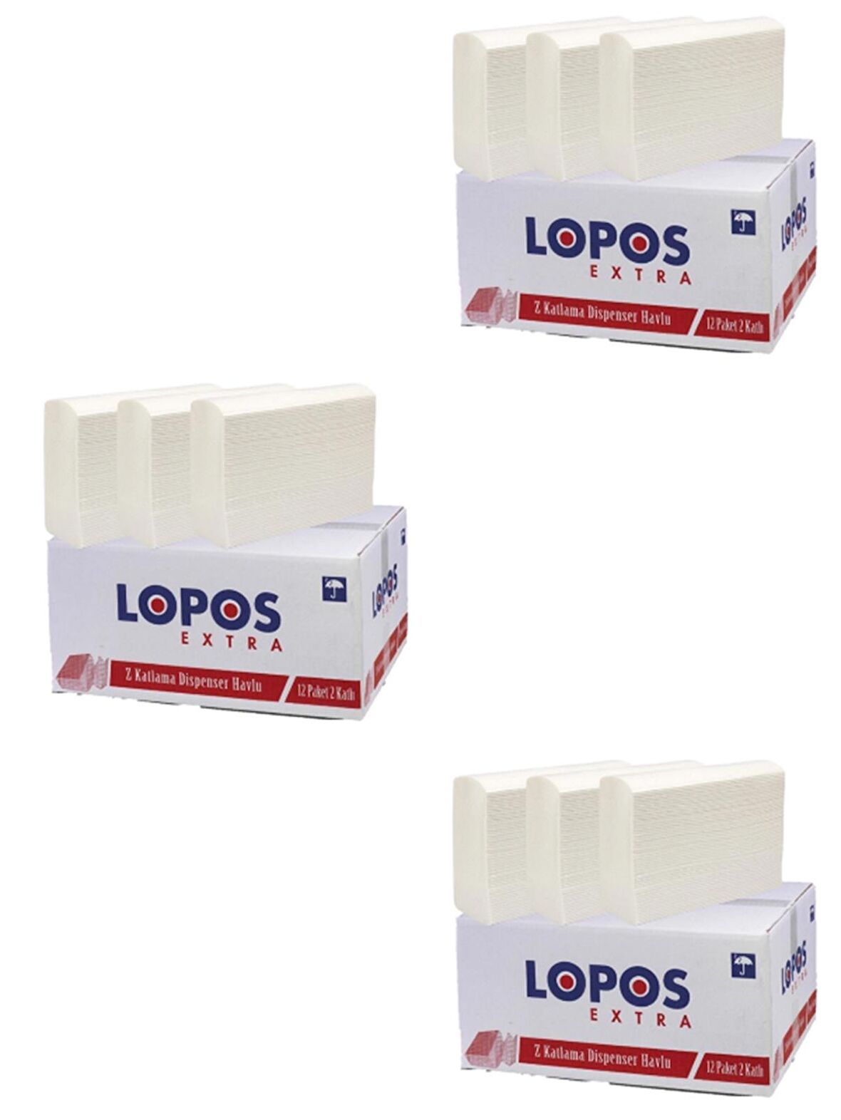 Lopos Z Katlama Dispenser Havlu 12 'Li X 3 Koli 36 Paket Set  4680 Adet