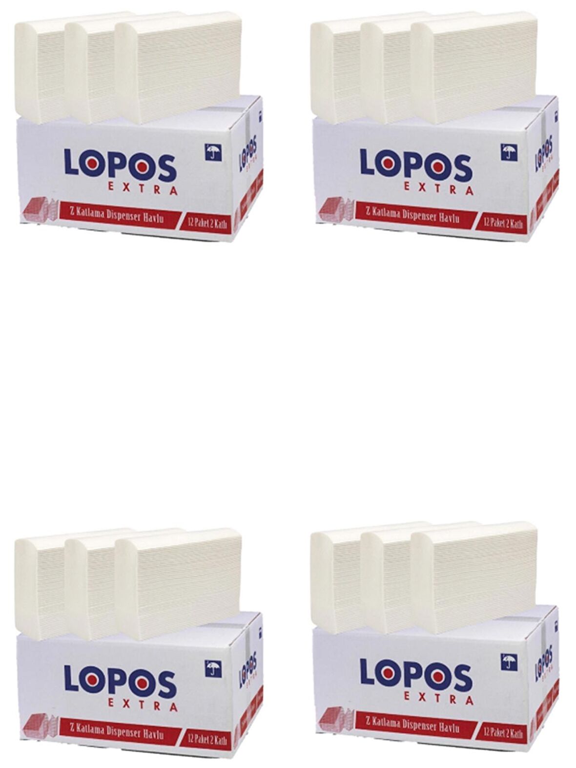 Lopos Z Katlama Dispenser Havlu 12 'Li X 4  Koli 48 Paket Set  6240 Adet