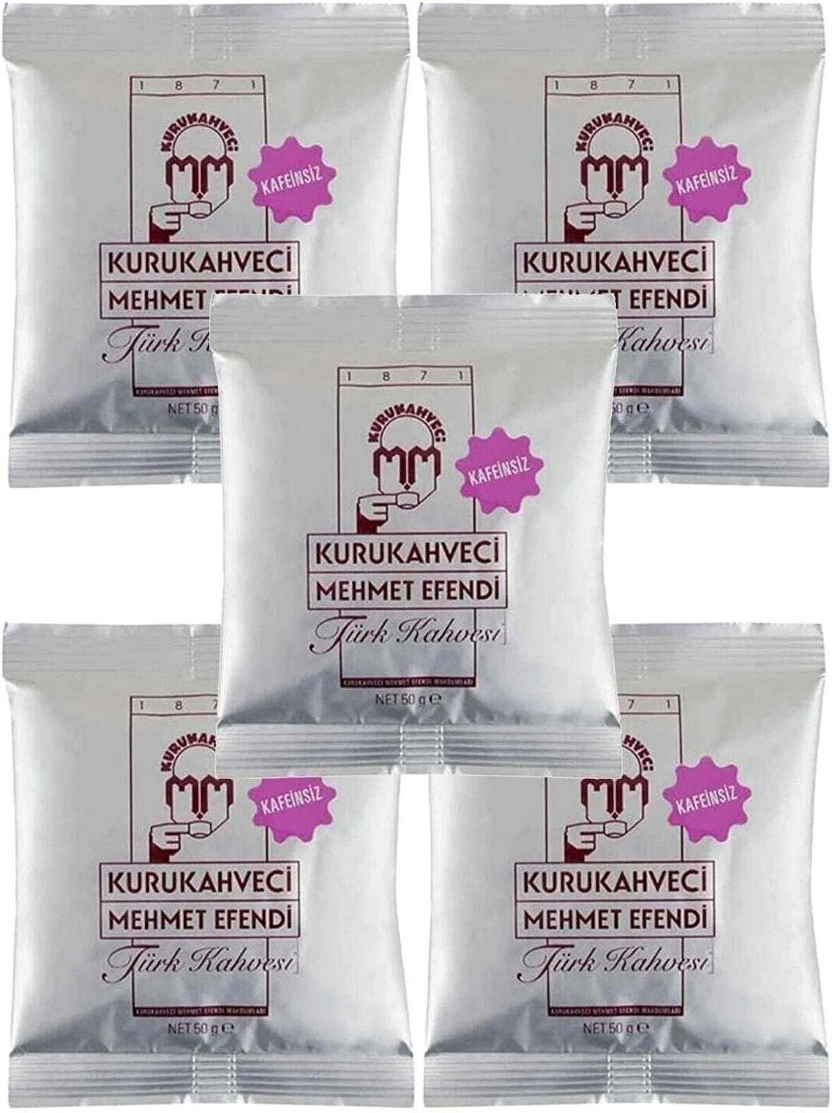 Mehmet Efendi Kafeinsiz Türk Kahvesi 50 G Folyo Ambalaj X 5