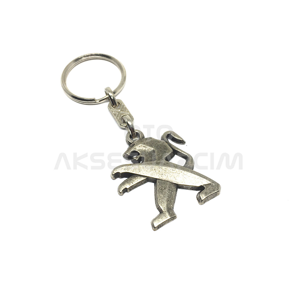 Peugeot Metal Oto Anahtarlık Siyah Krom