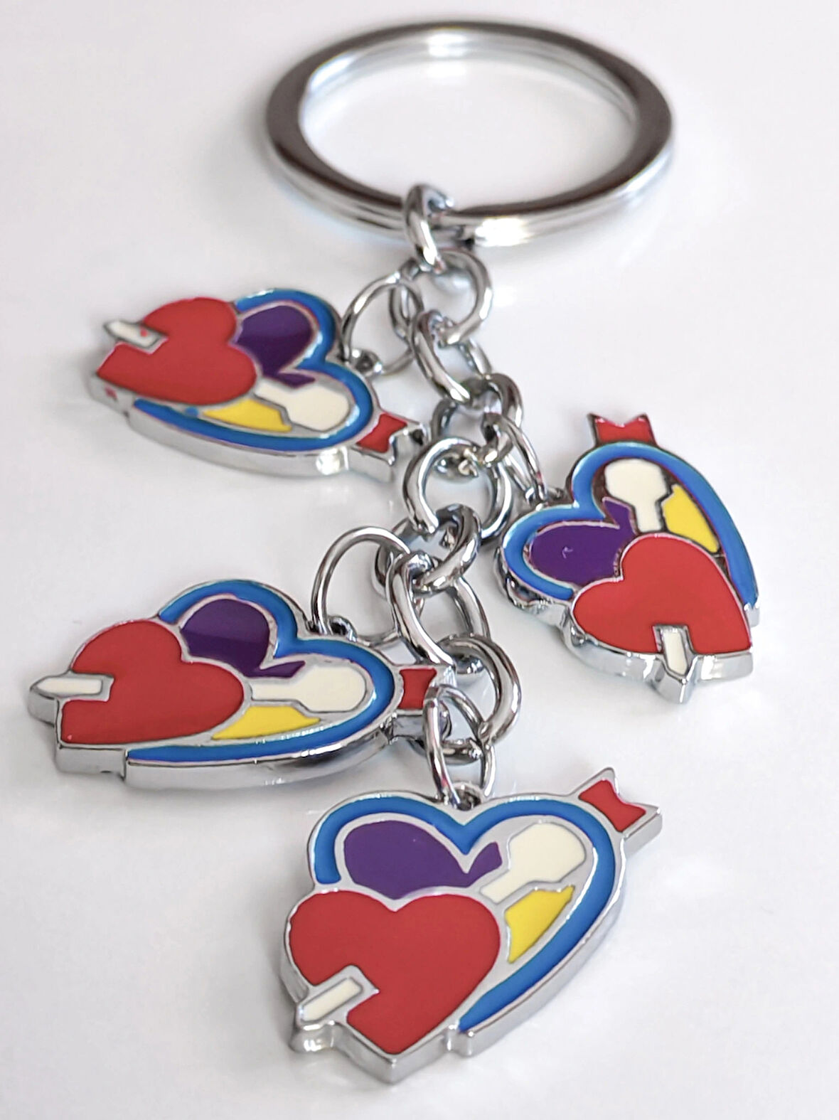 Kalp İçinde Kalp Metal Anahtarlık