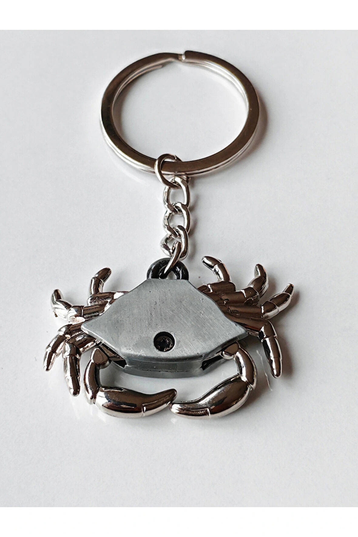 Hareketli Ayaklı Metalik Yengeç Anahtarlık