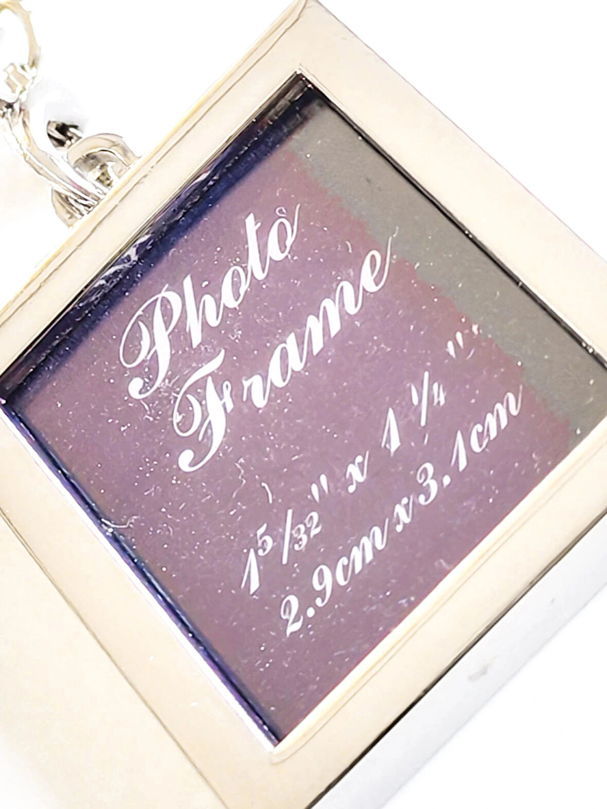 Altın Sarısı Dikdörtgen Metal Fotoğraf Çerçeveli Anahtarlık