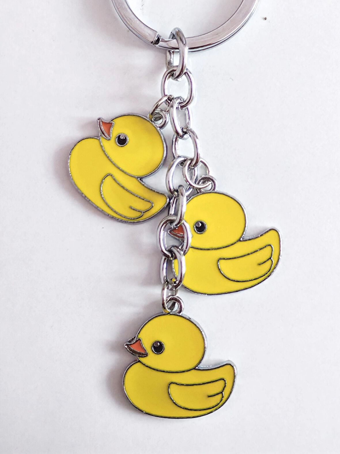 3 Sarı Ördekli Metal Anahtarlık