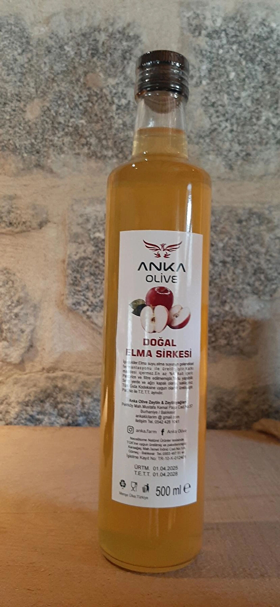 ANKA OLIVE DOĞAL ELMA SİRKESİ 500 ML