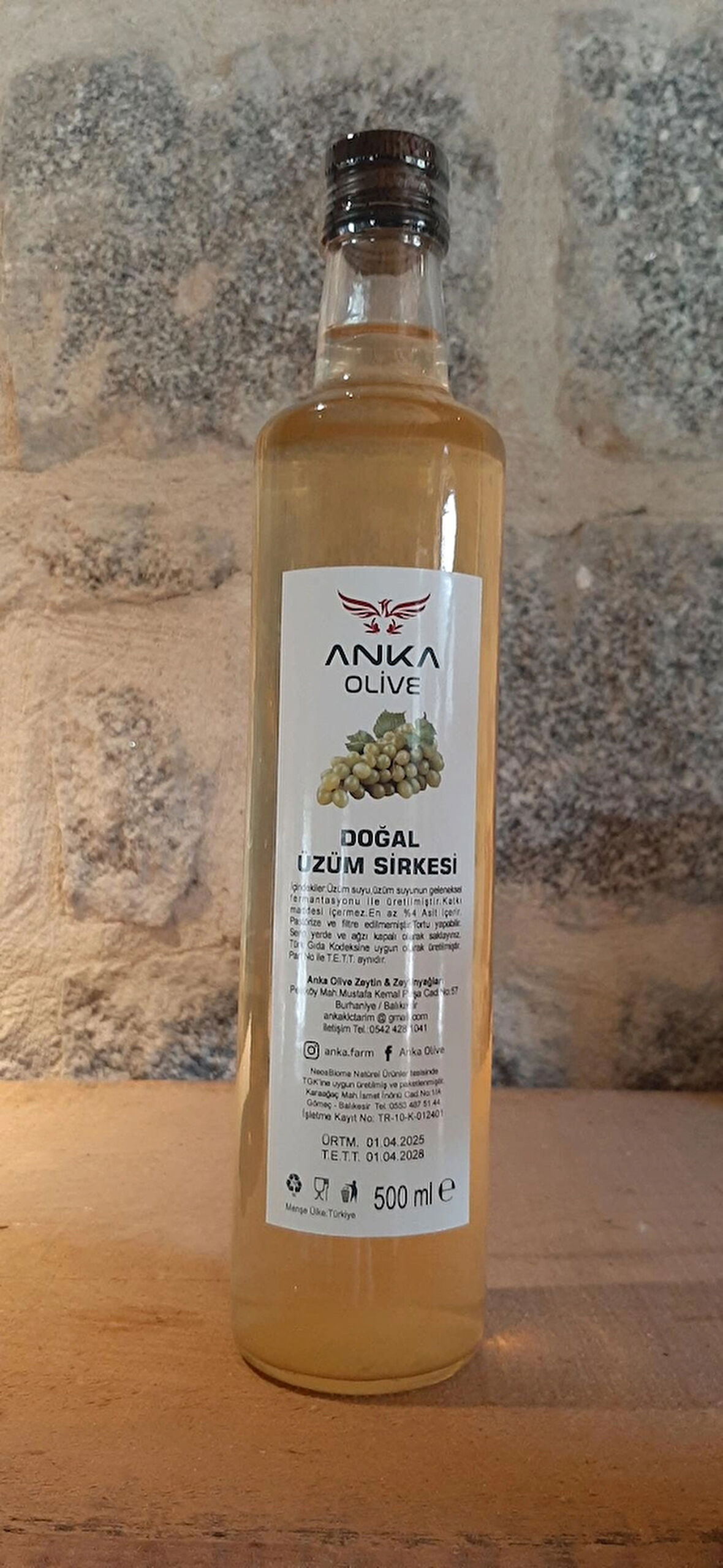 ANKA OLIVE DOĞAL ÜZÜM SİRKESİ 500 ML