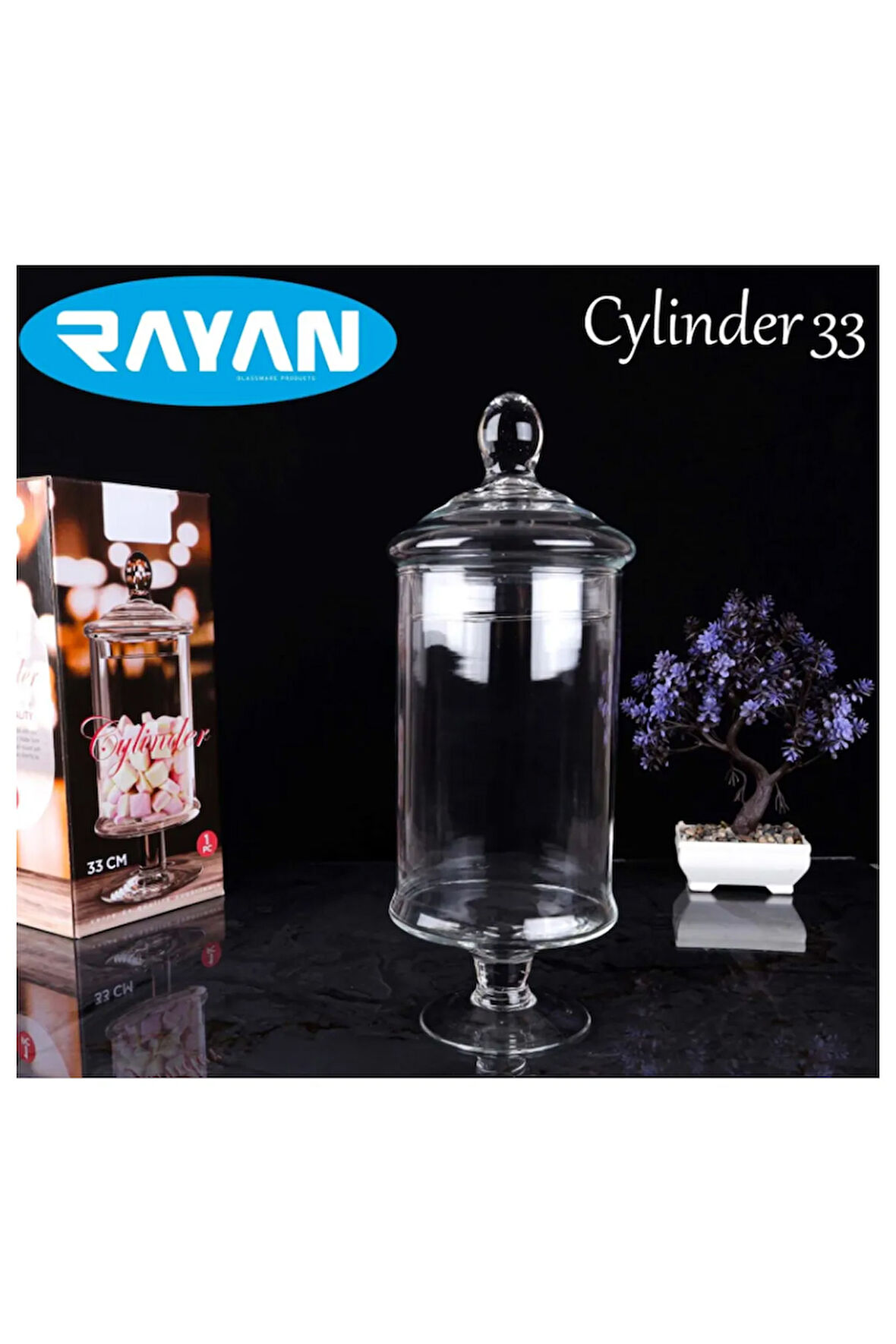 Rayan 33 Cm Ayaklı Fanus Şekerlik - ANK4891-2614