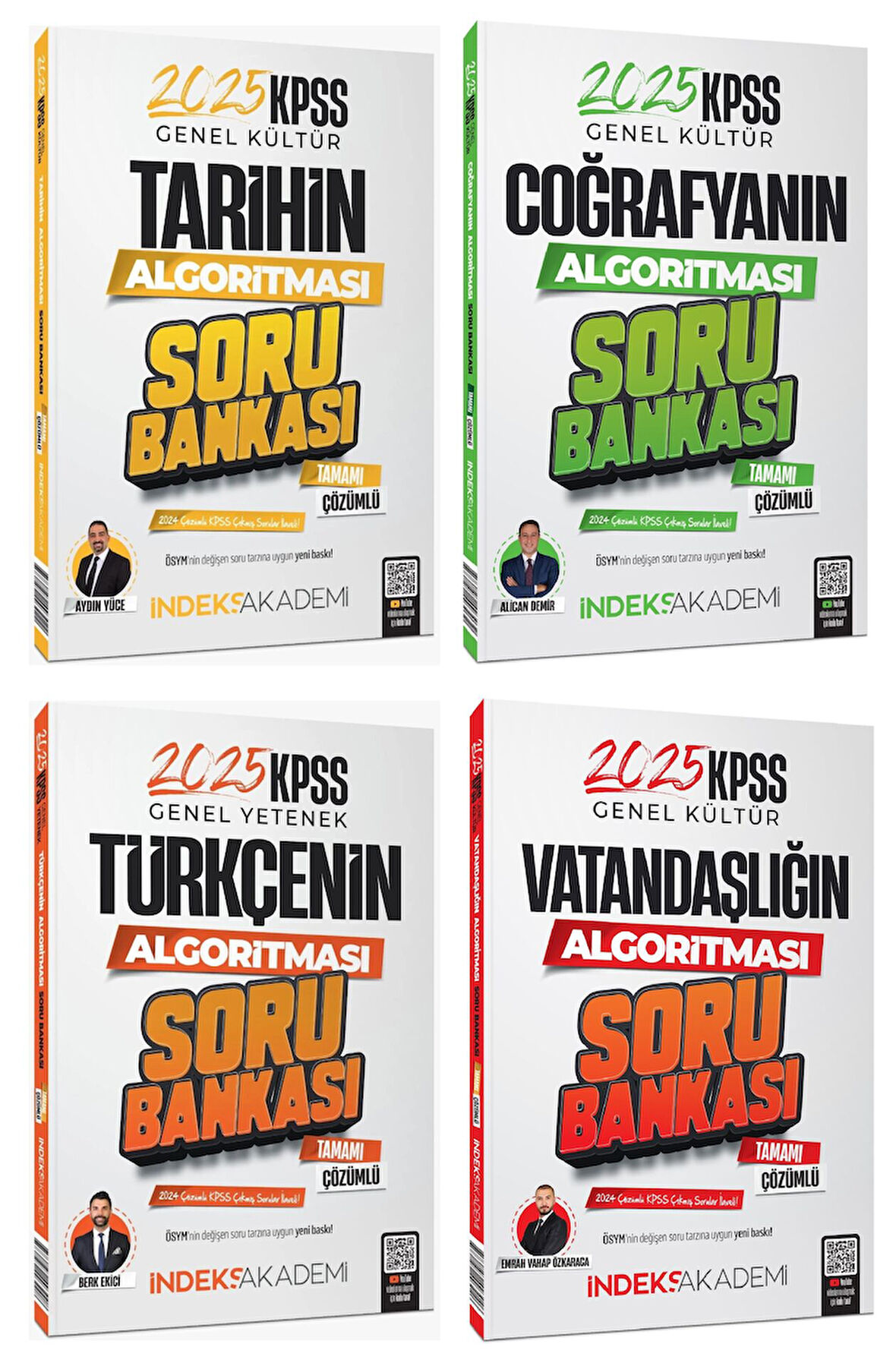 İndeks Akademi 2025 KPSS Türkçe+Tarih+Coğrafya+Vatandaşlık Algoritması Soru Bankası 4 lü Set İndeks