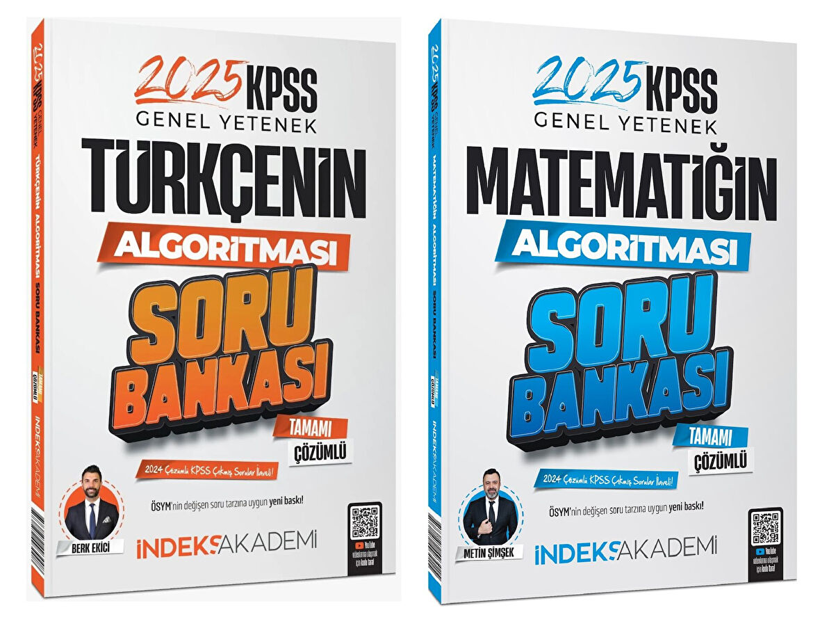 İndeks Akademi 2025 KPSS Türkçe+Matematik Algoritması Soru Bankası 2 li Set İndeks Akademi