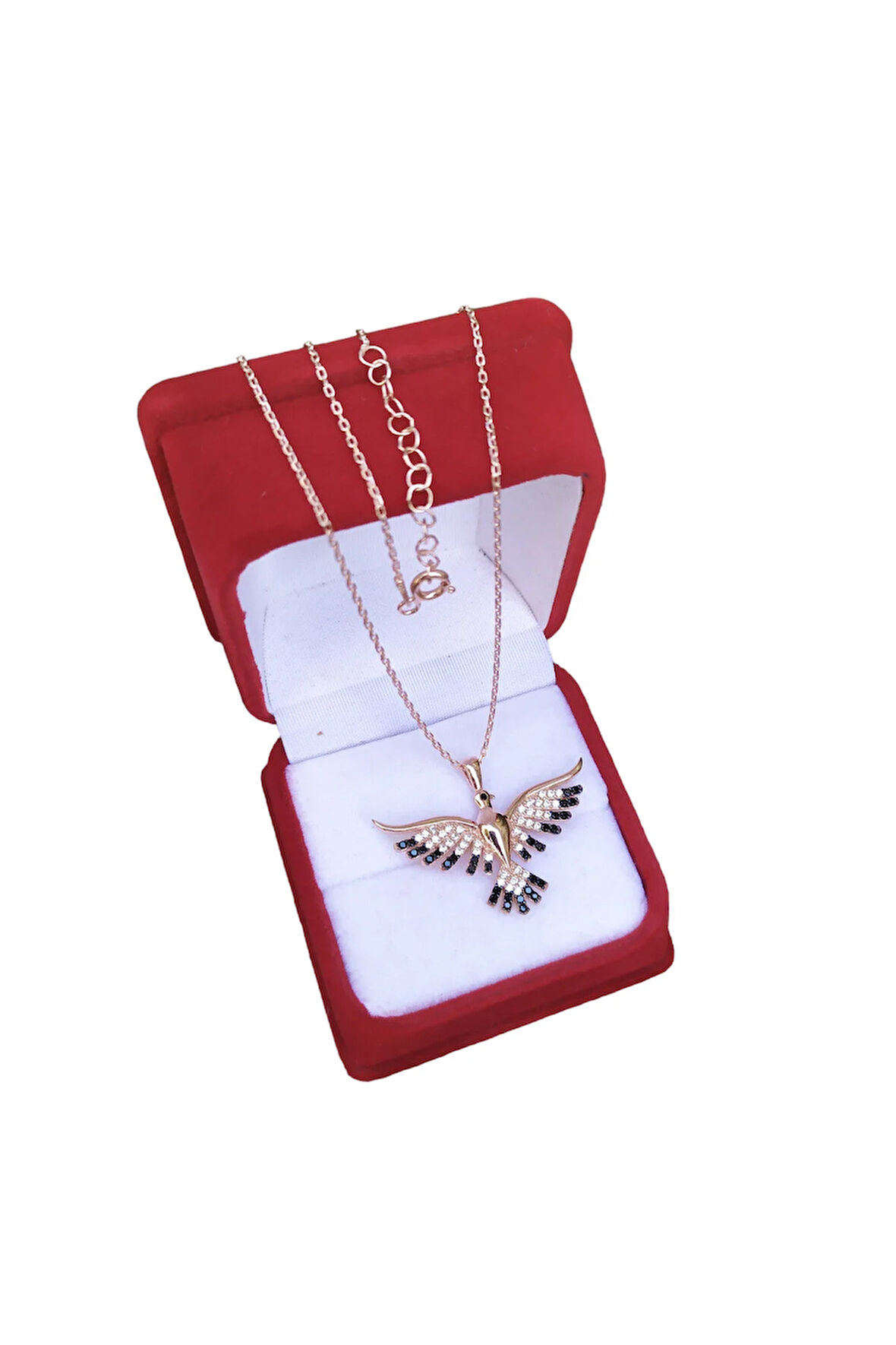 Modahilye 925 Ayar Gümüş Anka kuşu Rozegold Renk Kolye