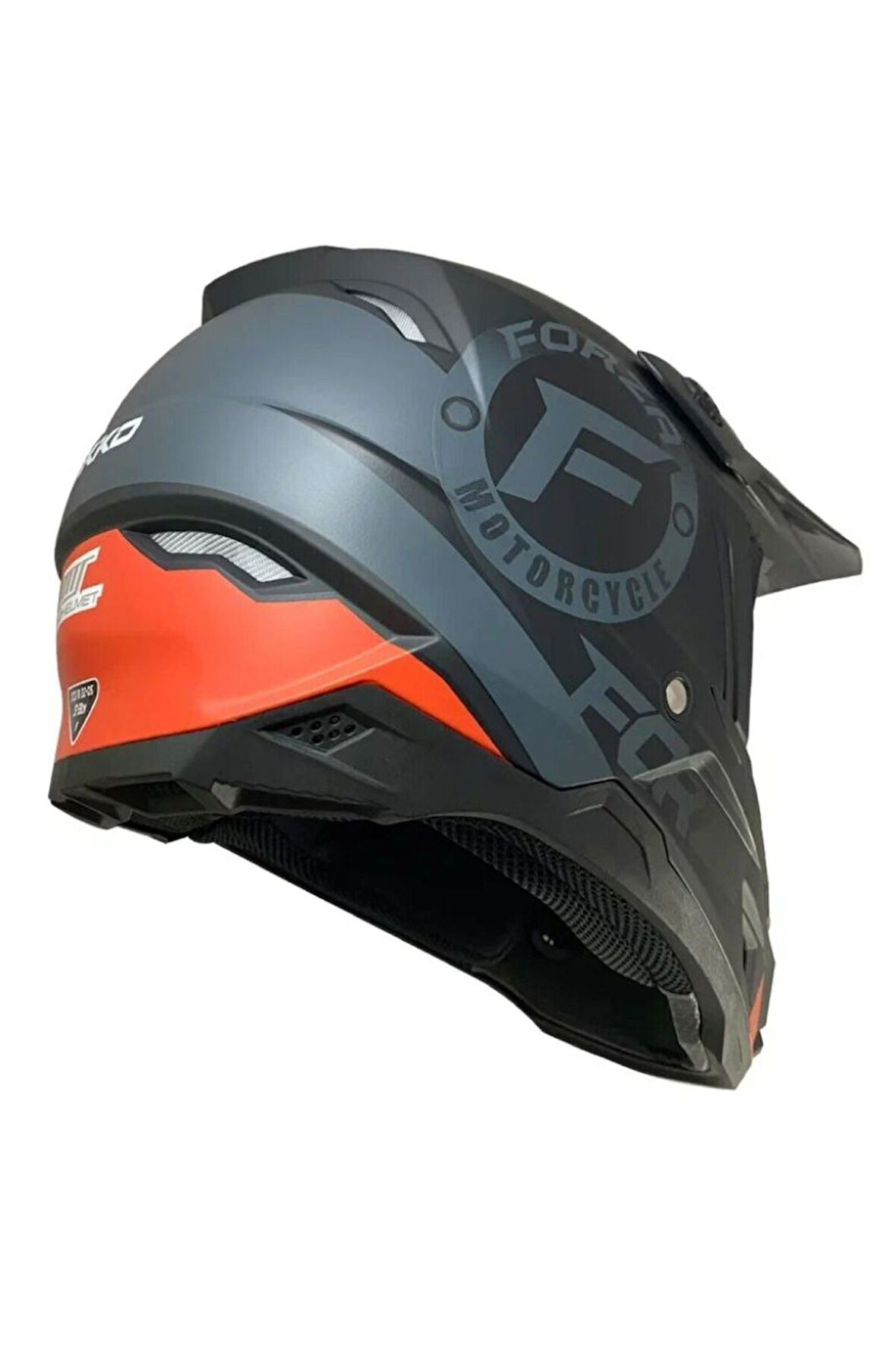 Motosiklet Ce Onaylı Kask Içi Yıkanılabilir Cross Kask Motox Forza Mat Orange