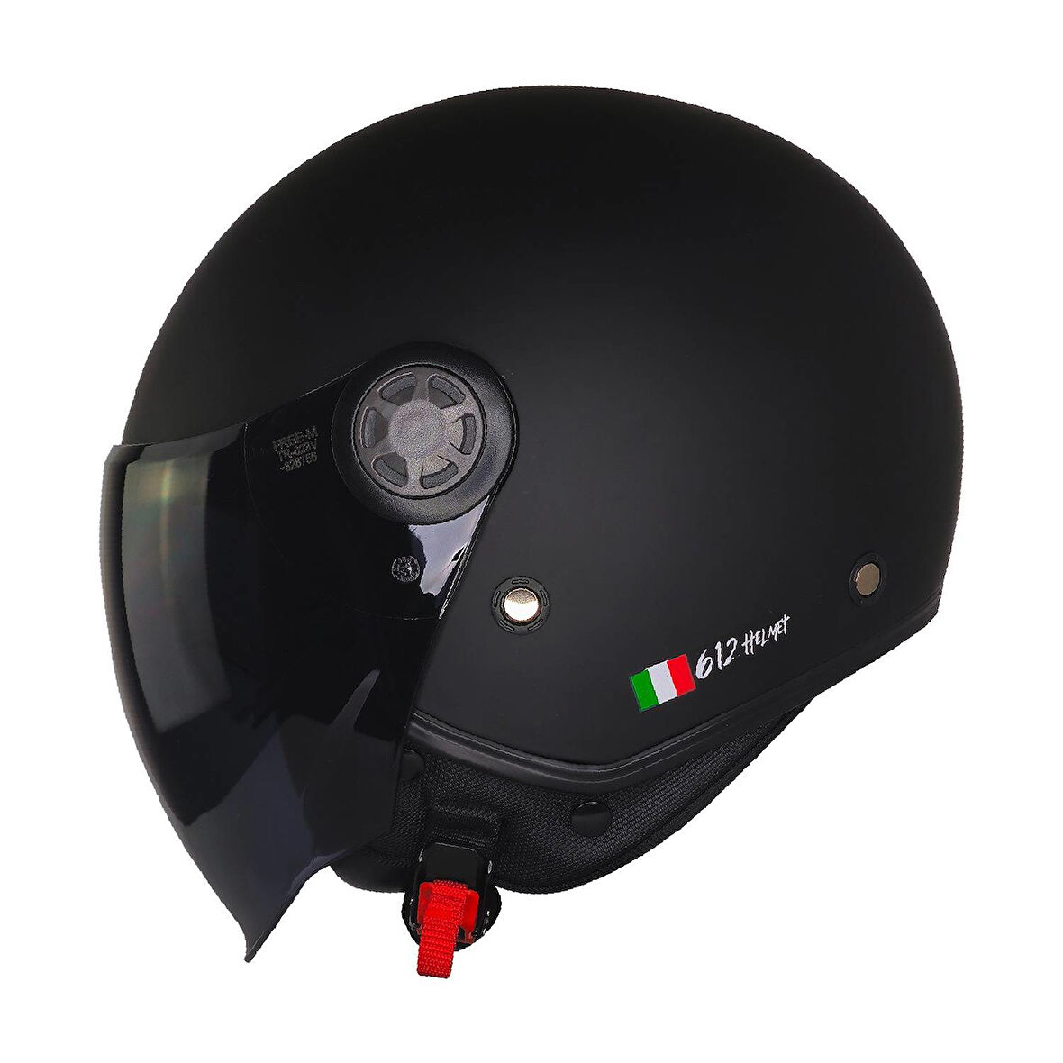 Motosiklet Yarım Kask Güneş Vizörlü ECE 22.06 Motor Kaskı Mat Black