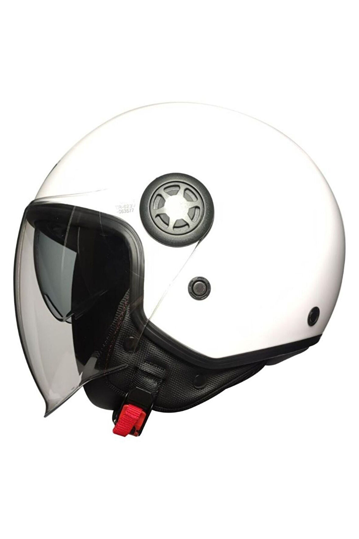 Motosiklet Yarım Kask Camlı Ce Onaylı Güneş Vizörlü Motor Kaskı Whıte