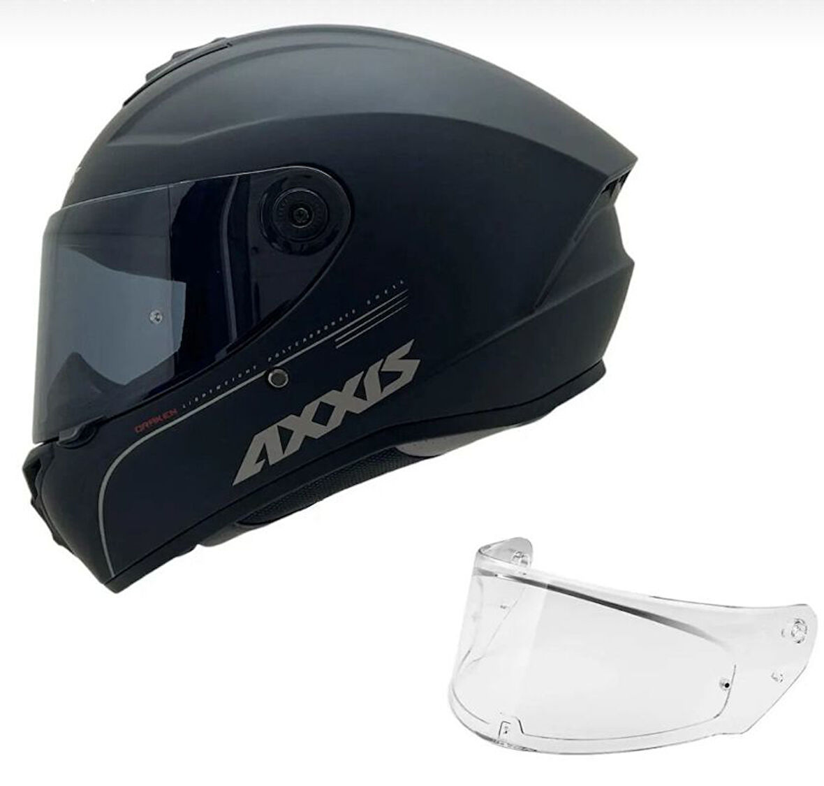 Motosiklet Draken S Solid Mat Siyah V.2 Motor Kaskı Çift Vizörlü