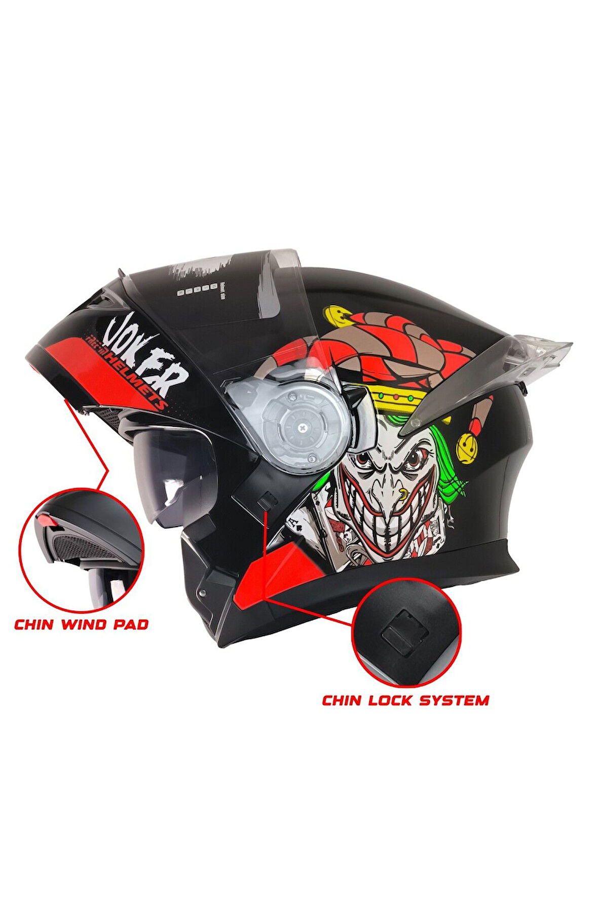 Motosiklet Çene Açılır Kask Ece 22.06 Sertifikalı Güneş Vizörlü Yeni Sezon Kurye Motor Kaskı Joker