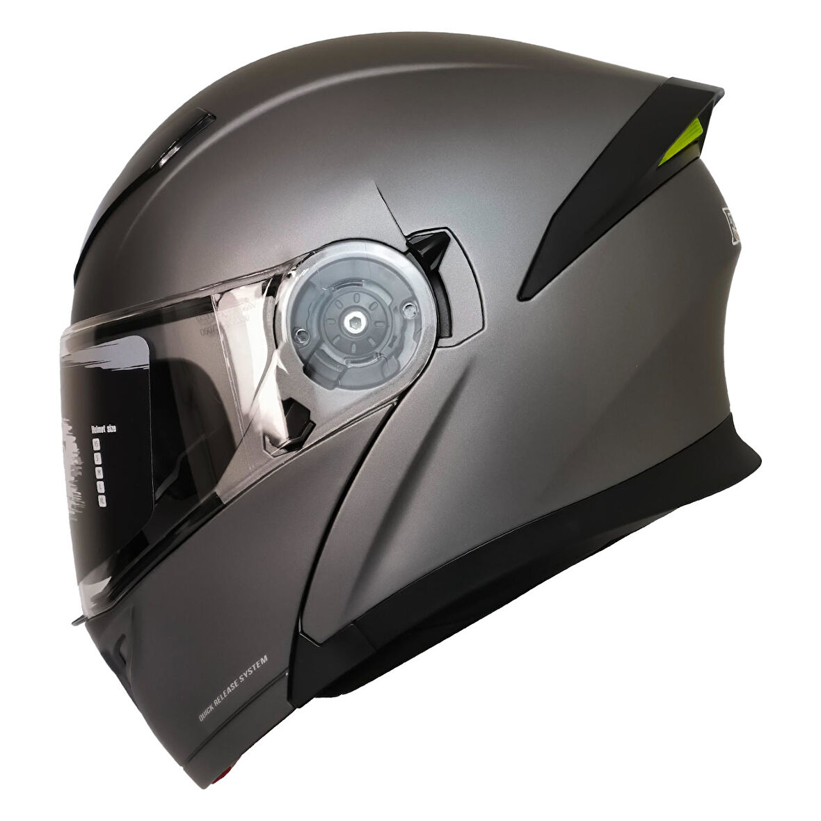 Motosiklet Çene Açılır Kask Ece 22.06 Sertifika Güneş Vizörü Motor Kaskı Mat Titanium