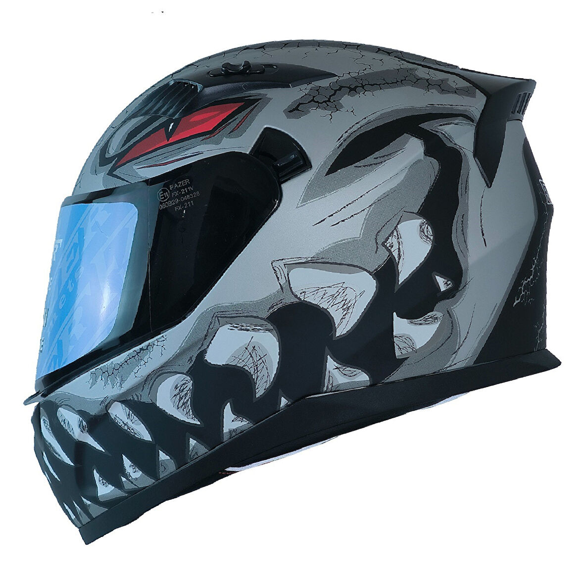 Motosiklet Kask Ece 22.R06 Double Vizörlü Full Face Motor Kaskı Risky