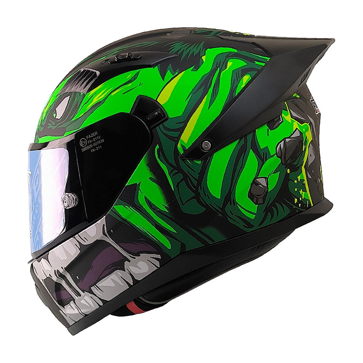 Motosiklet Kask Ece 22.R06 Double Vizörlü Full Face Spoiler Motor Kaskı Rage