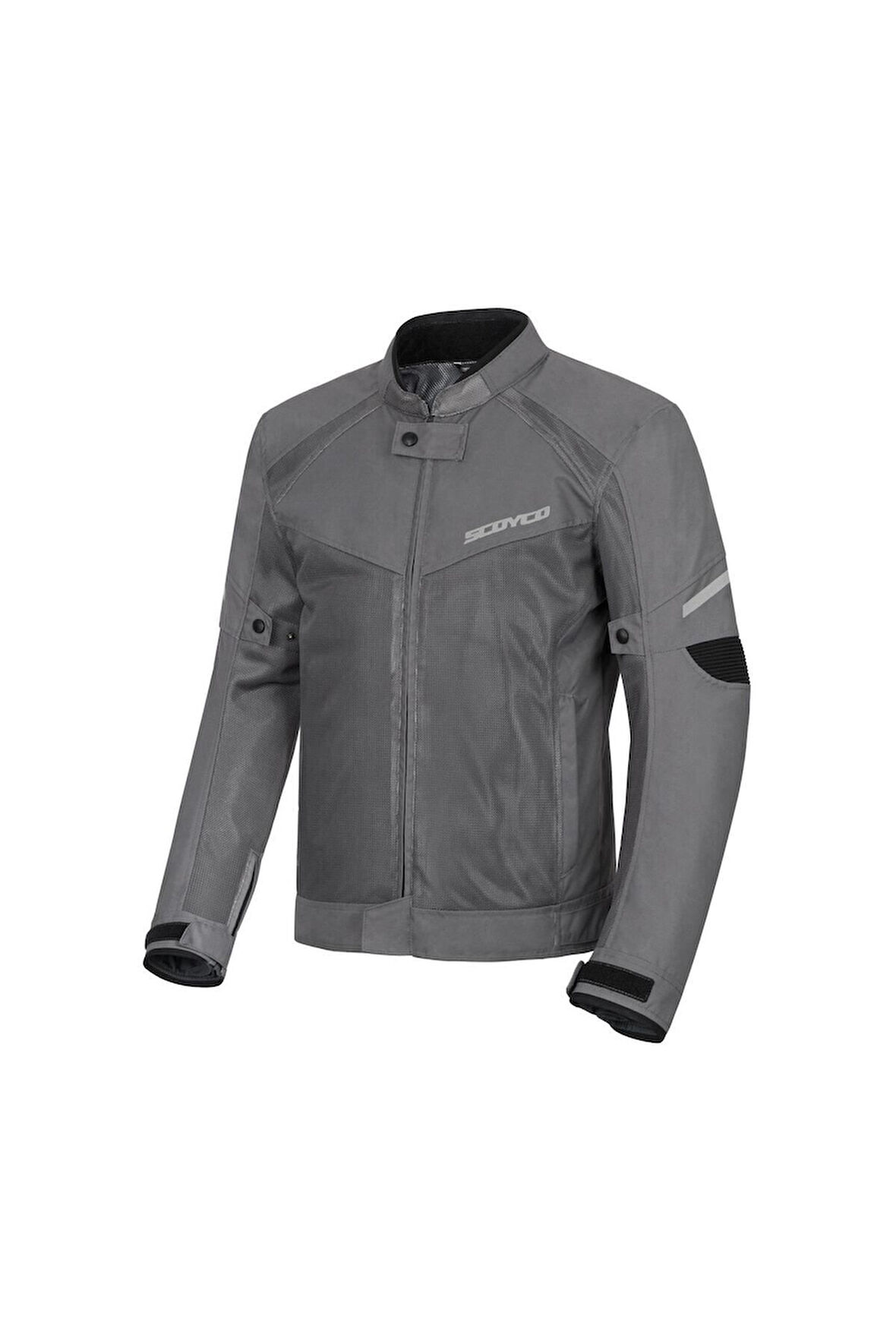 Motosiklet Yazlık File Mont Full Korumalı File Kanvas Kumaş Görünmez Reflektör Logo Motor Montu Gri