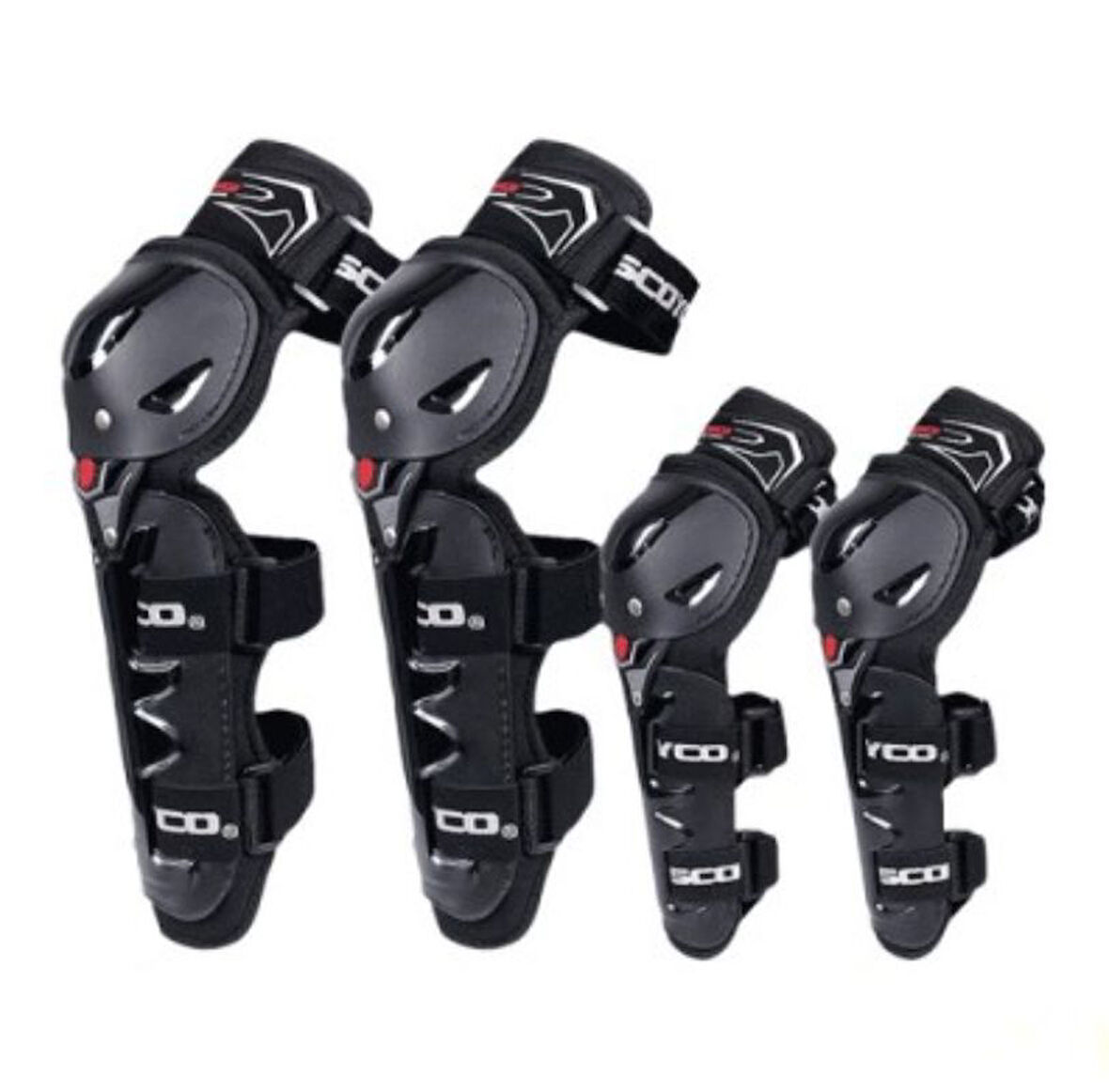 Motosiklet ve Bisiklet Mafsallı Dizlik Dirseklik Lüx Set Koruma CE Bacak ve Kol Koruma Takım