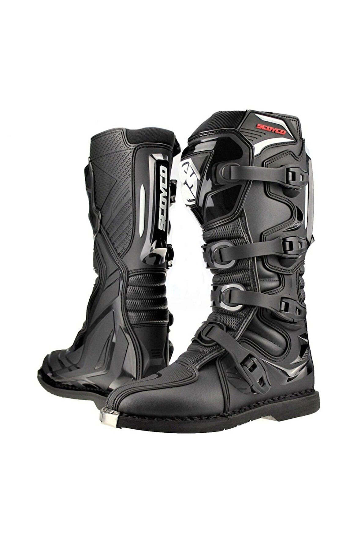 Motosiklet Off-road Motocross Botu Güçlendirilmiş Koruma Uzun Model Deri Cross Prof Bot Siyah