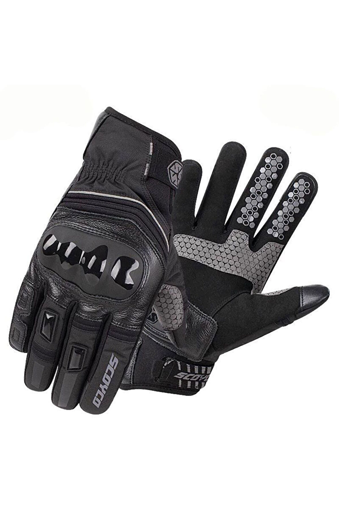 Motosiklet Eldiveni Deri Ve Cordura Reflektörlü Su Geçirmez Özel İç Mebran Dirençli Motor Eldiveni