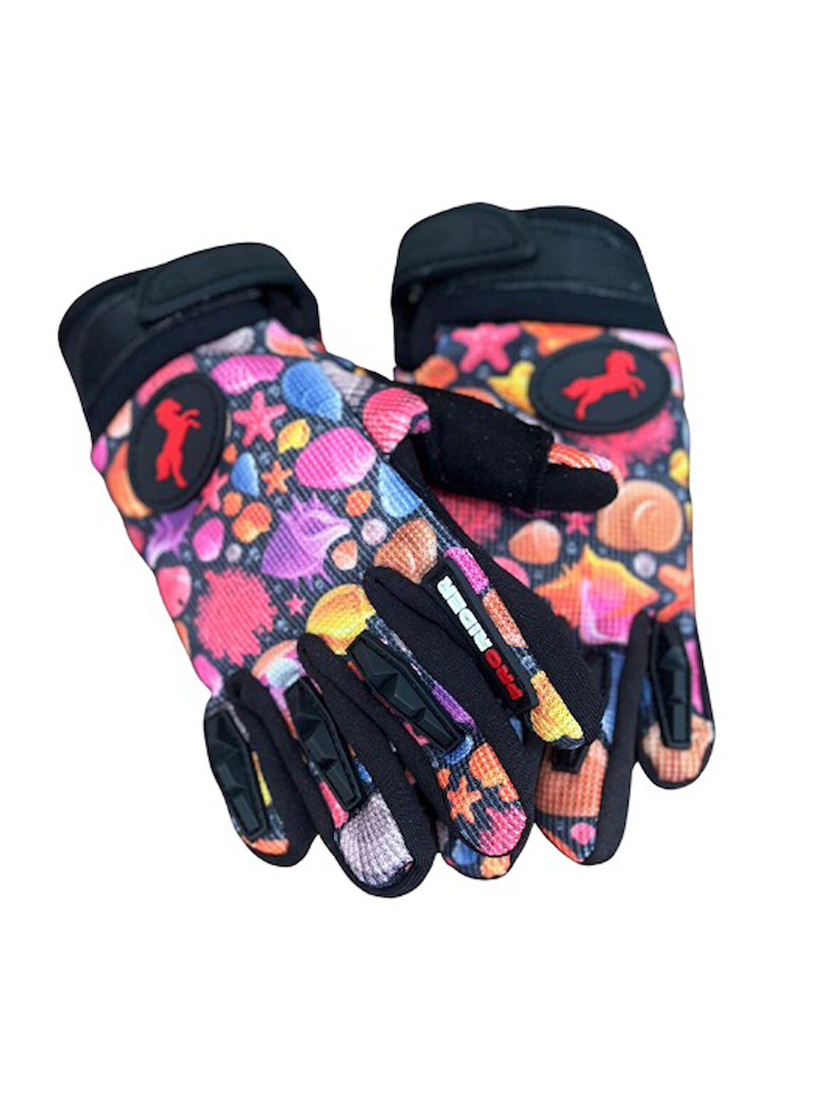 Motosiklet Çocuk Eldiveni TPR Velcro Kids Motor Eldiven Ocean