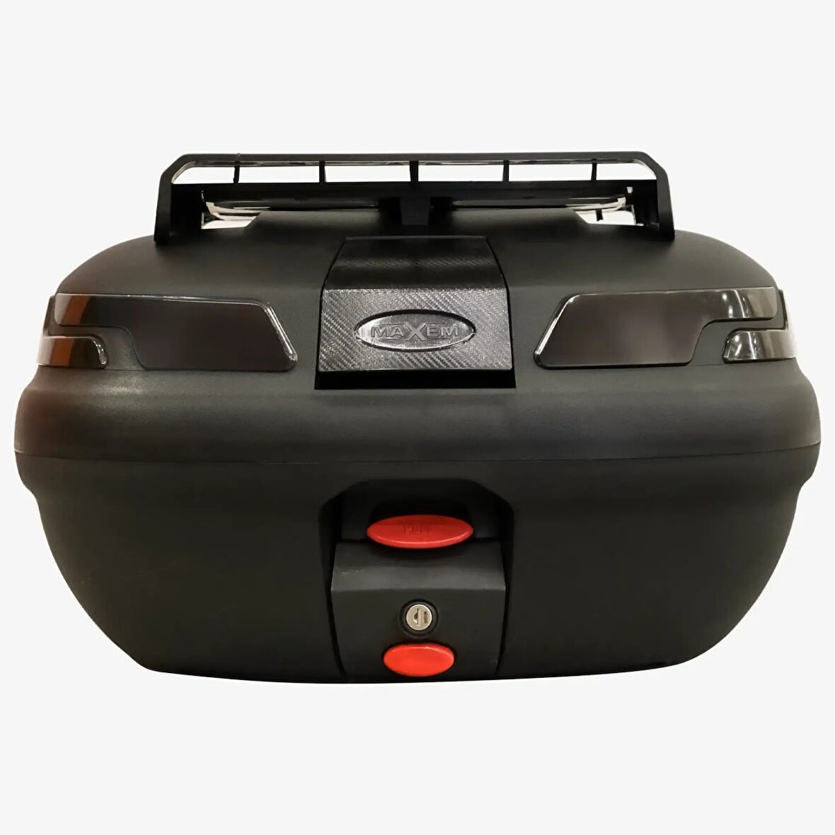 Motosiklet Arka Çanta 45 Litre Sırt Dayama ve Üst Tabla Full Set Black Edition