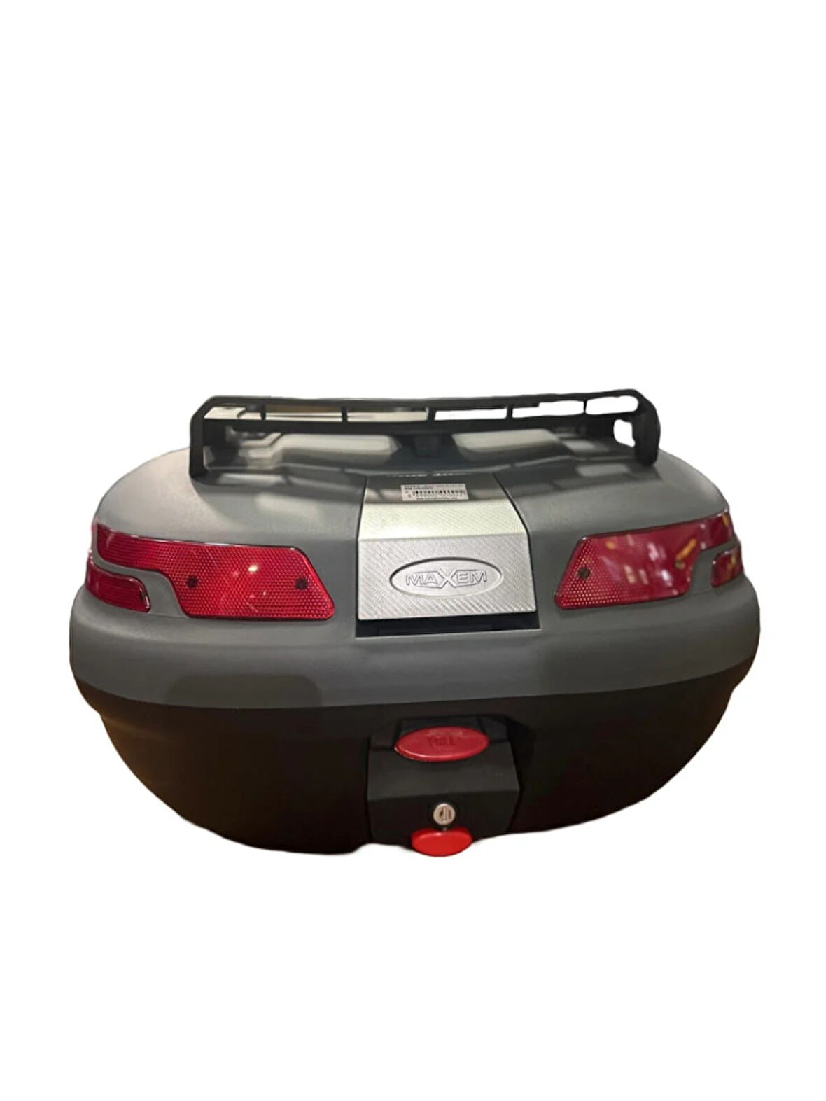 Motosiklet Arka Çanta 45 Litre Sırt Dayama ve Üst Tabla Full Set Gri