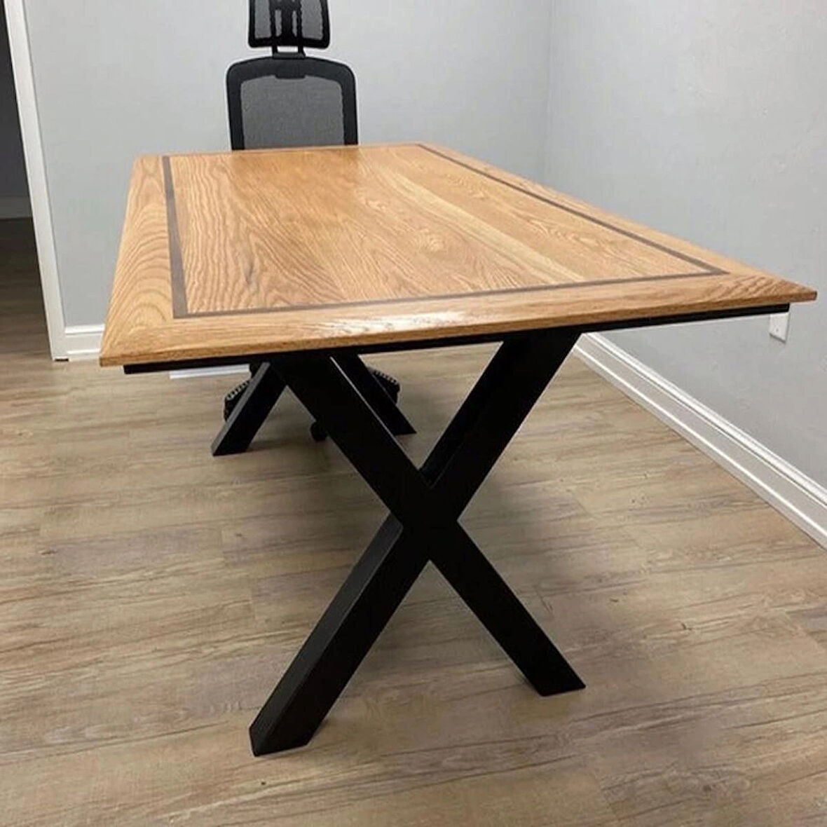 Metal Ayak Masa Ayağı Ahşap Kütük Masif Çalışma Yemek Mutfak Ofis Masası Retro Ayak 2 Adet 70 Cm