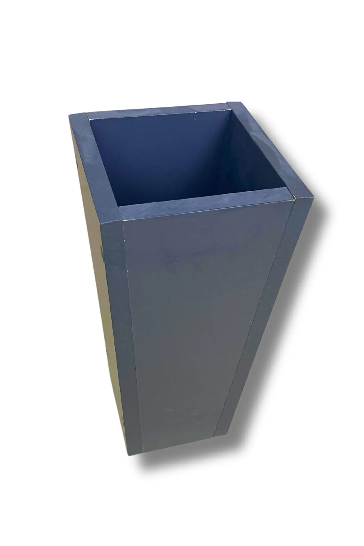 Antrasit Ahşap Mdf Vazo Saksı 19x19x38 Cm Iç Mekan Saksısı