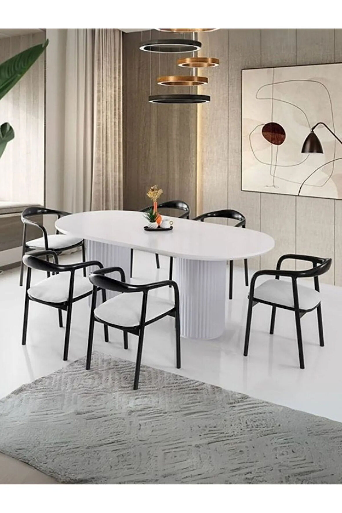 Echo İskandinav Oval Ahşap Bohem Masa 90x160
