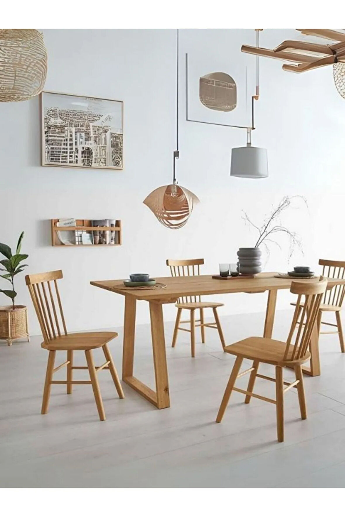 Nepal Ahşap Mutfak Masası 100x200