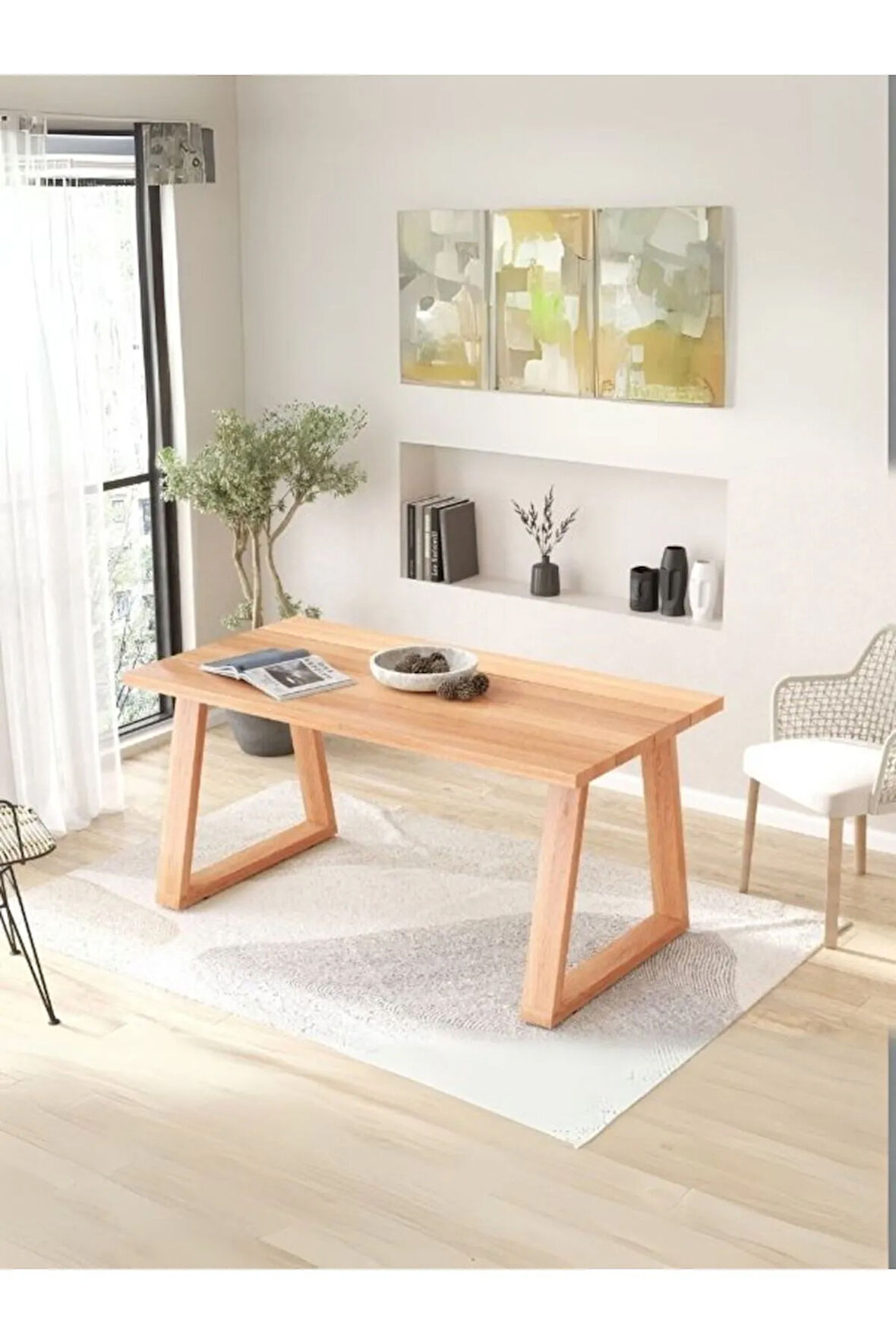 Nepal Ahşap Mutfak Masası 90x170