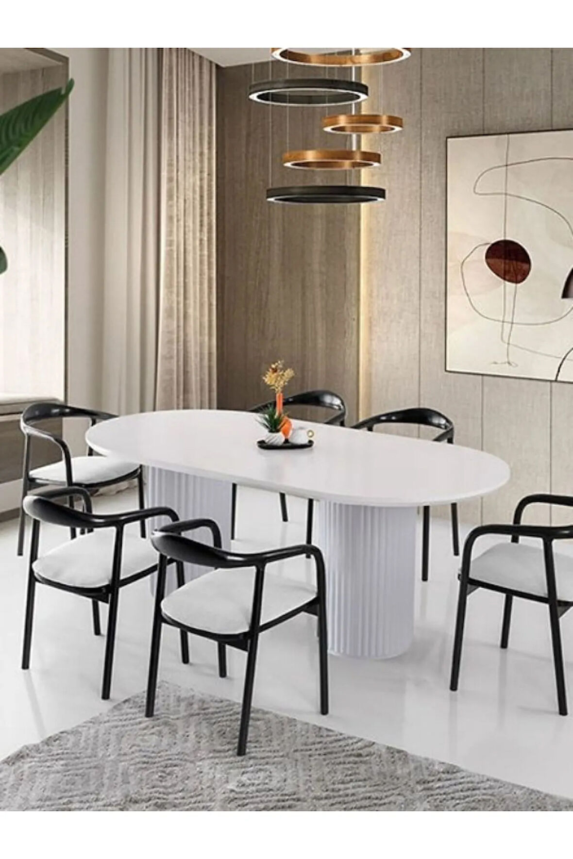 Liora İskandinav Oval Natural Ahşap Bohem Masa 90x200