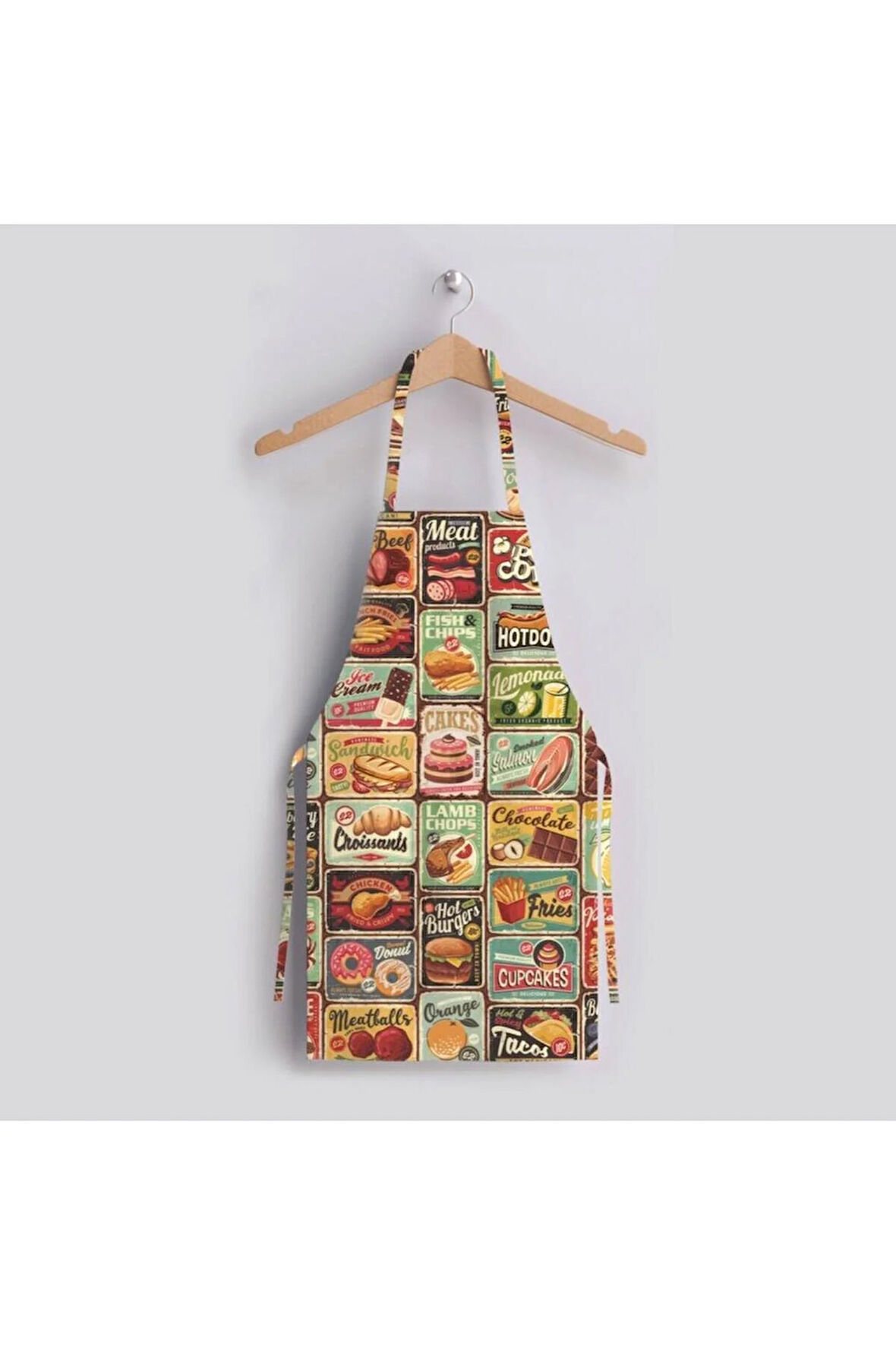 Junk Food Tasarımlı Mutfak Önlüğü