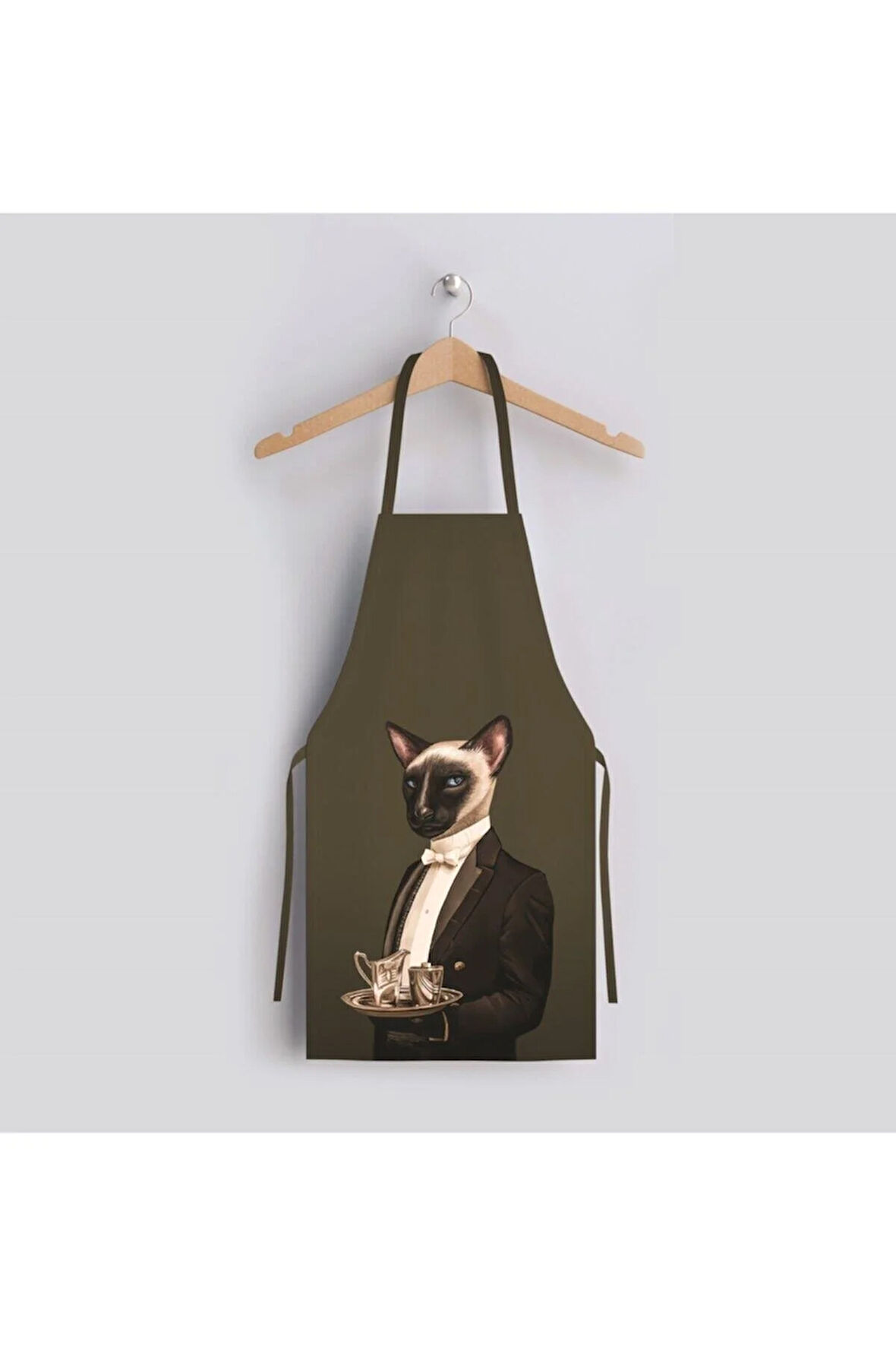Mr. Cat Mutfak Önlüğü (keten Kumaş, Uluslararası Yıkama Ve Solmama Sertifikası)