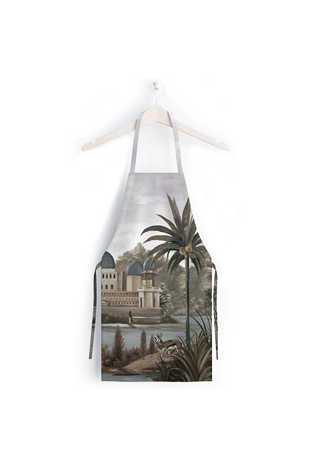 Manzara Tasarımlı Mutfak Önlüğü (Keten Kumaş, Uluslararası Yıkama Ve Solmama Sertifikası)