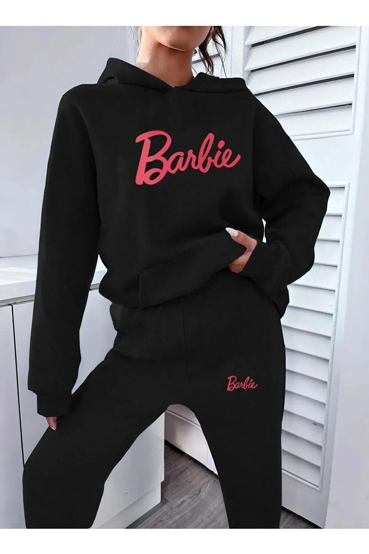 Baskılı Sweatshirt Alt Üst Eşofman Takımı barbietakım