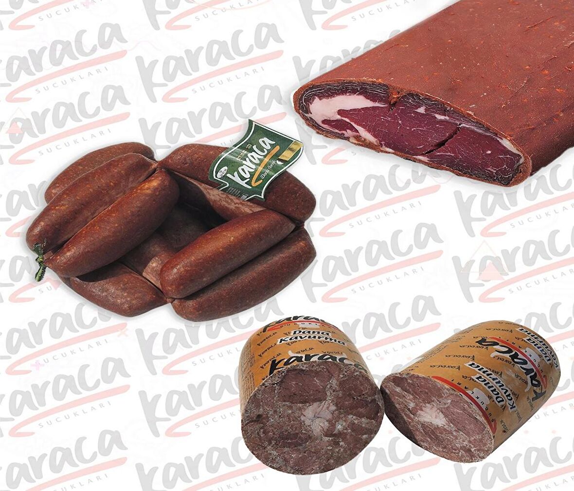 Karaca Yöresel Evlik Sucuk 250 Gr Tütünlük Pastırma 250 Gr Blok Dana Kavurma 250 Gr