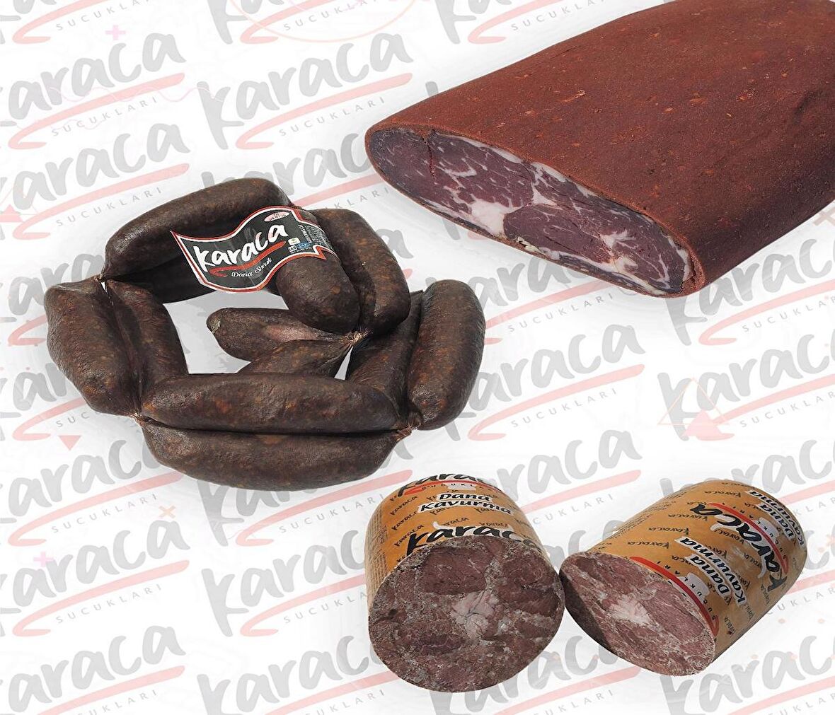 Karaca Yöresel İrişkin Sucuk 250 Gr Special Harita Yağlı Pastırma 250 Gr Blok Dana Kavurma 250 Gr