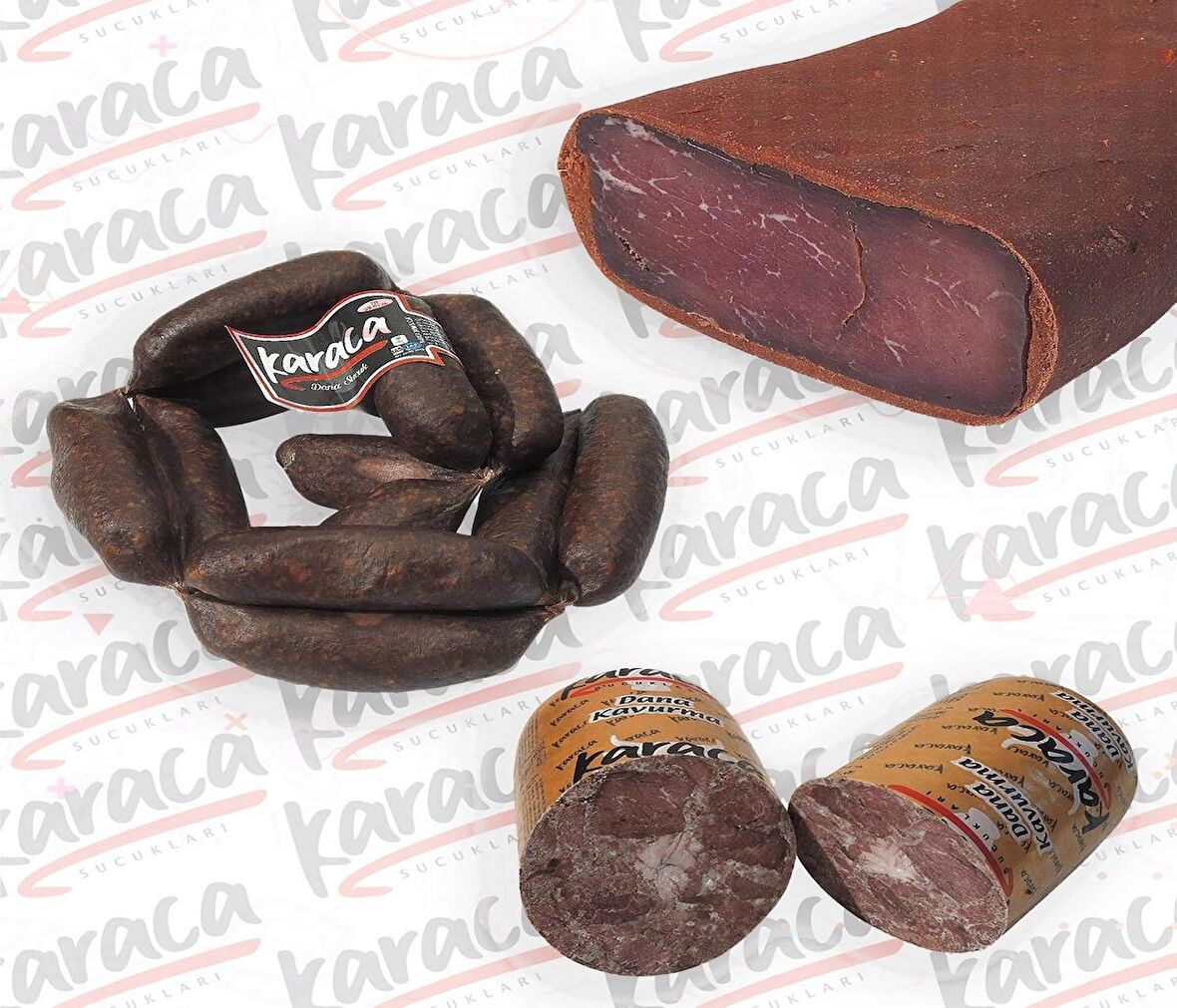 Karaca Yöresel İrişkin Sucuk 250 Gr Yağsız Pastırma 250 Gr Blok Dana Kavurma 250 Gr