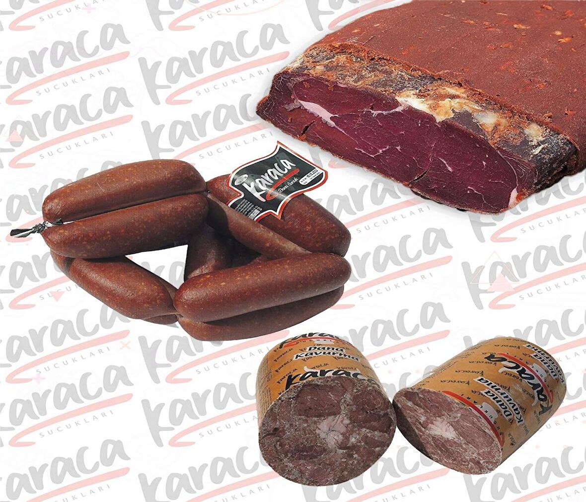 Karaca Yöresel Gurme Sucuk 500 Gr Sırt Çemensiz Pastırma 500 Gr Blok Dana Kavurma 500 Gr