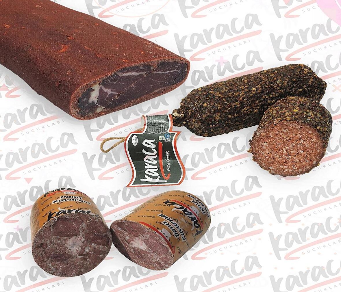 Karaca  Osmanlı Sucuk 750 Gr Bonfile Kuşgömü Pastırma 750 Gr Blok Dana Kavurma 750 Gr