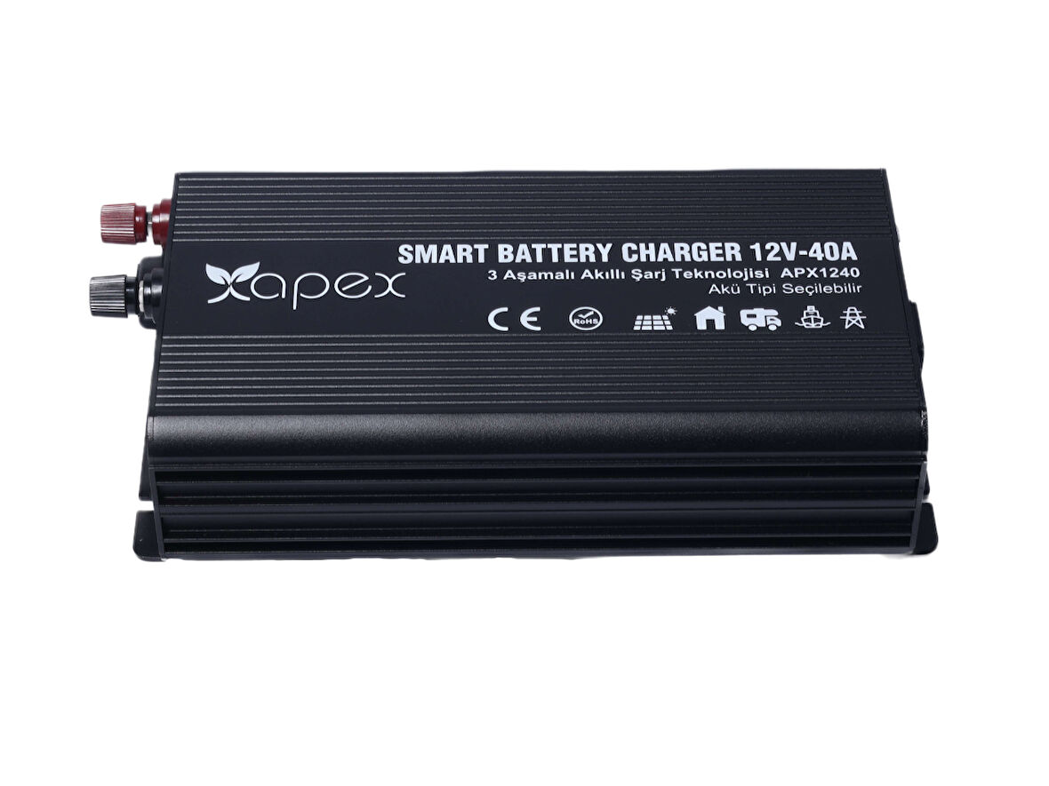 Apex 12V 40A Smart AC-DC Akü Şarj Cihazı 