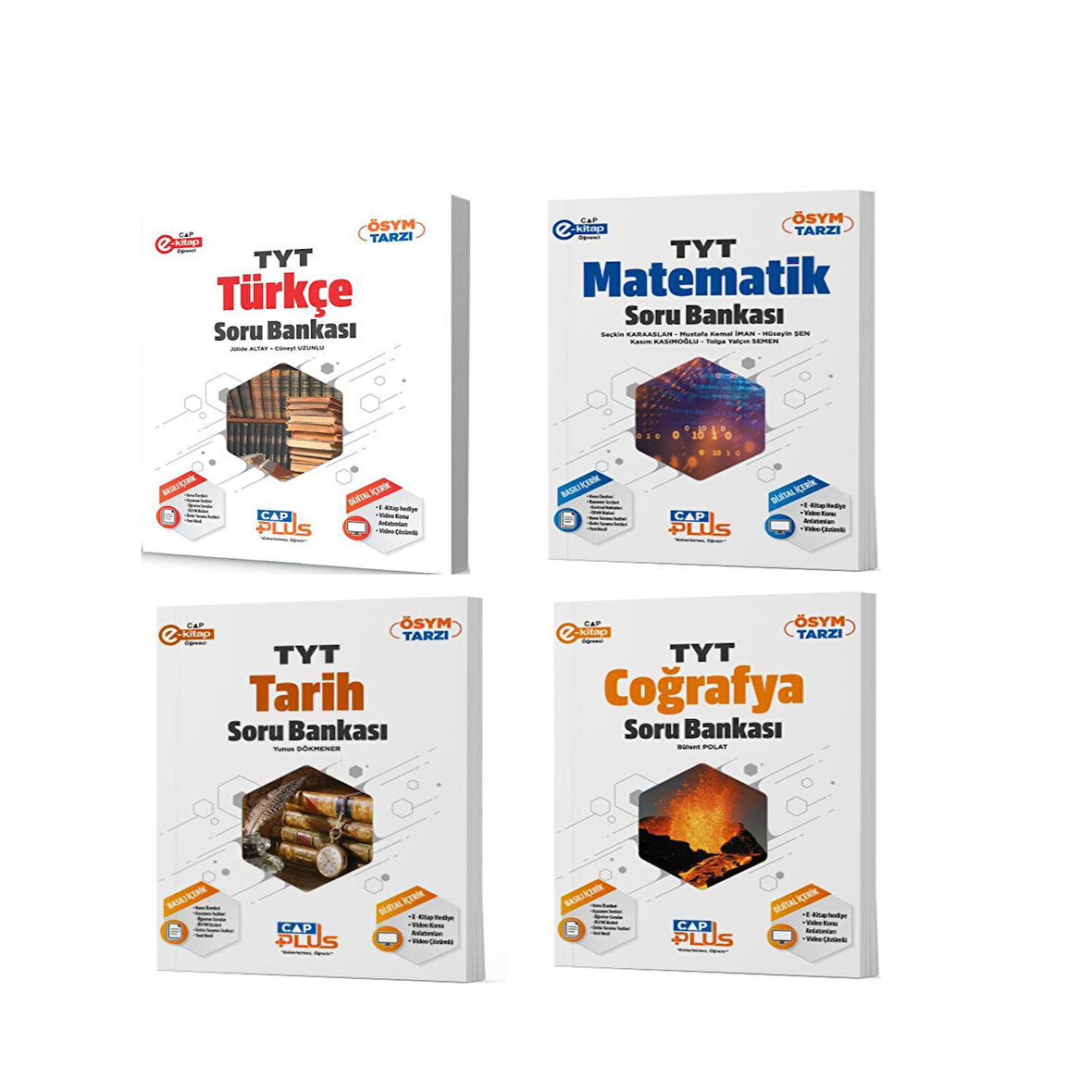 Çap Yayınları TYT Türkçe Matematik Tarih ve Coğrafya Soru Bankası Seti 4 Kitap
