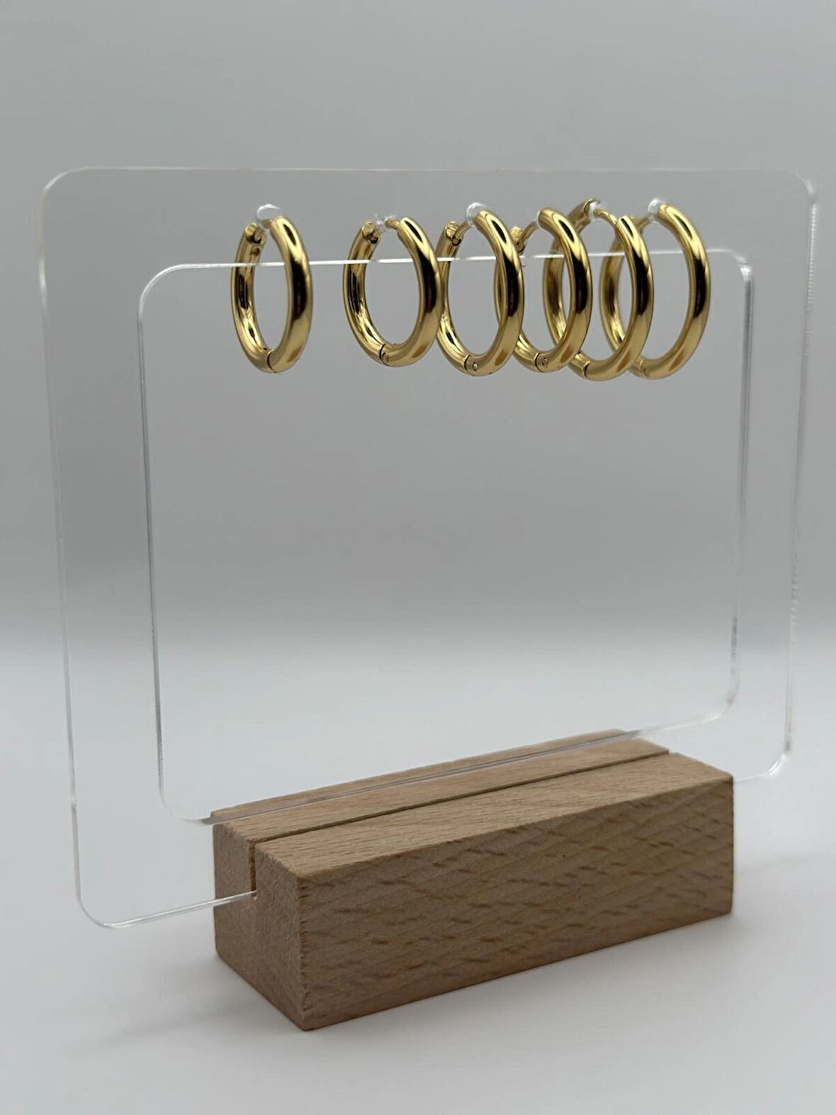 Çelik Gold 3'lü Halka Küpe