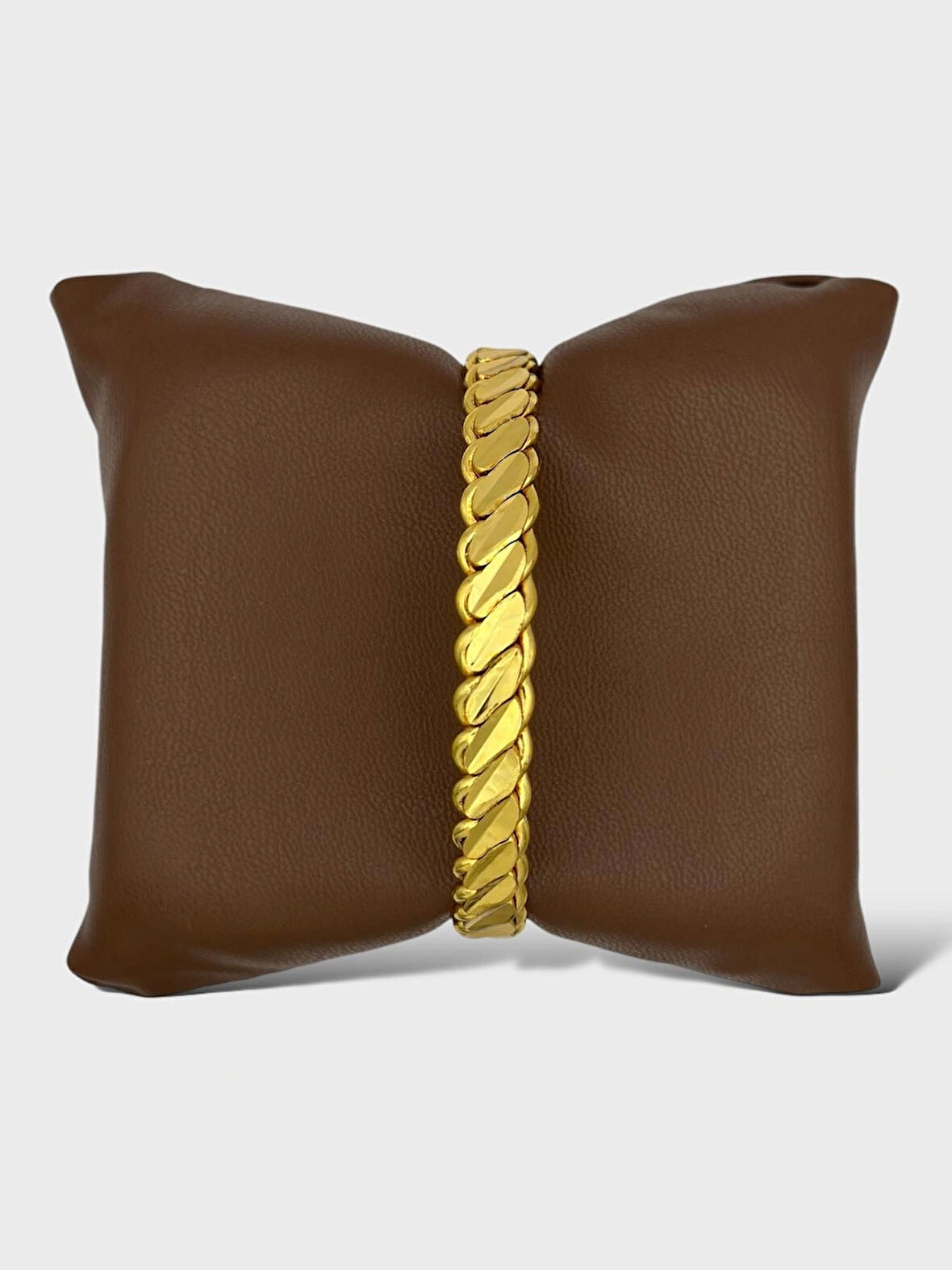 Çelik 22 Ayar Altın Kaplama Üçlü Adana Burma Bilezik - 1 ADET