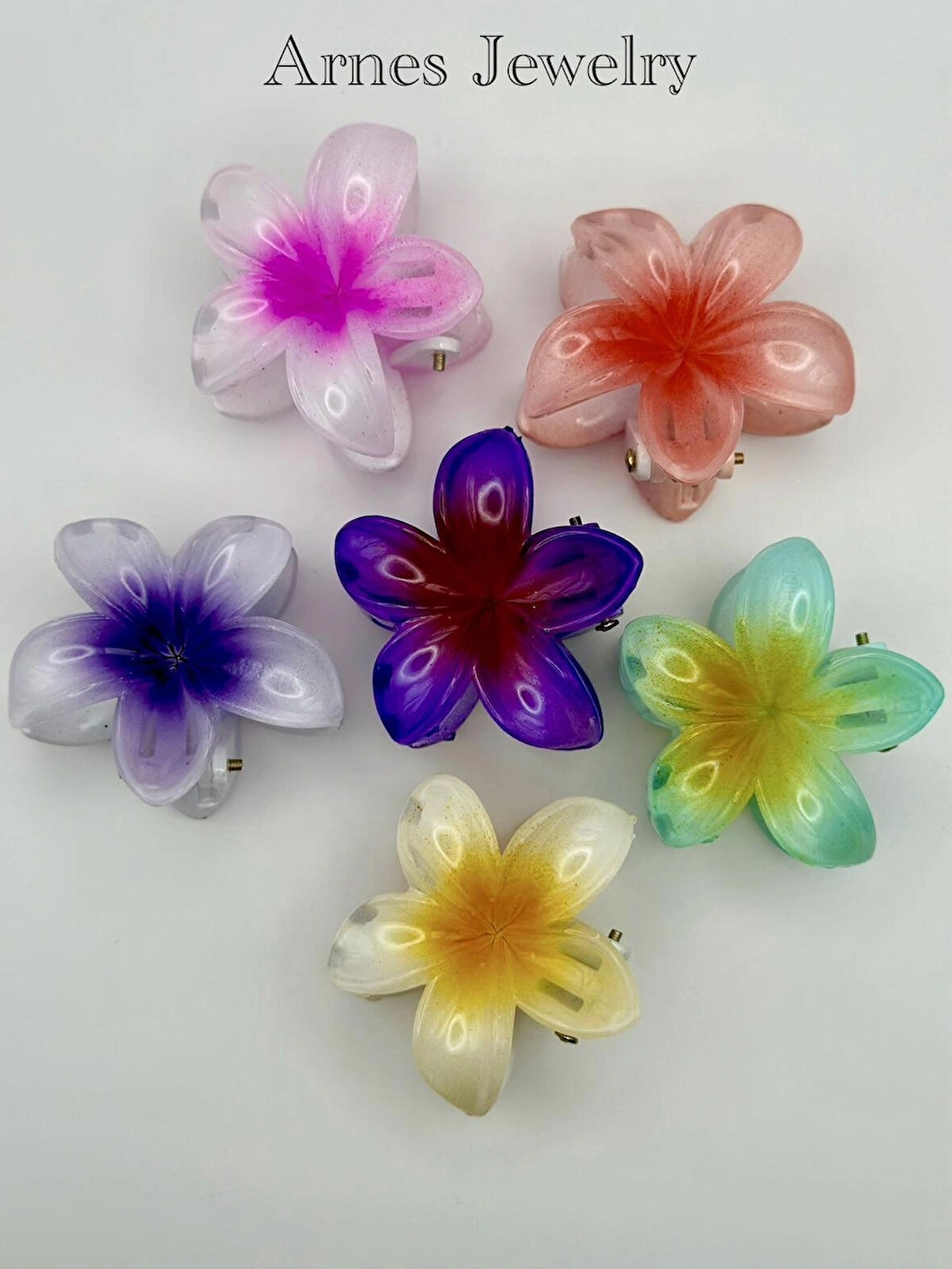 Renkli Küçük Boy Lotus Çiçeği Toka (4.5 cm) - 6’lı